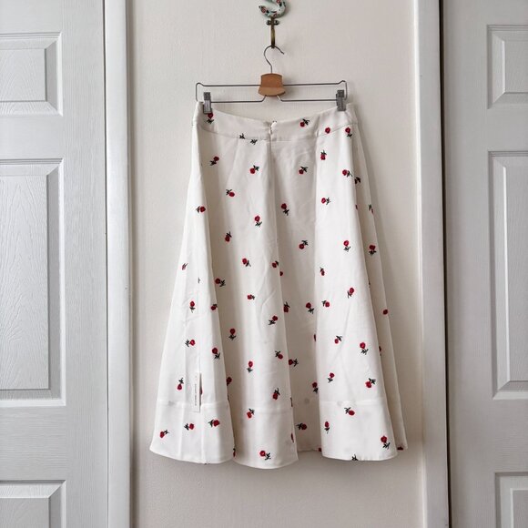 For Love And Lemons Talia Rosebud Embroidered A-Line Midi Skirt - Picture 10 of 11